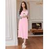 imageEkouaer Long Sleeve Nightgowns for Women Full Length Sleep Shirts Crew Neck Soft Nightshirts SXXLPink Teedy Bear