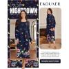 imageEkouaer Long Sleeve Nightgowns for Women Full Length Sleep Shirts Crew Neck Soft Nightshirts SXXLPurple Butterfly Flower