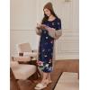 imageEkouaer Long Sleeve Nightgowns for Women Full Length Sleep Shirts Crew Neck Soft Nightshirts SXXLPurple Butterfly Flower