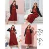 imageEkouaer Long Sleeve Nightgowns for Women Full Length Sleep Shirts Crew Neck Soft Nightshirts SXXLWine Red Princess