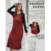 imageEkouaer Long Sleeve Nightgowns for Women Full Length Sleep Shirts Crew Neck Soft Nightshirts SXXLWine Red Princess