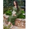 imageEkouaer Long Sleeve Nightgowns for Women Long Sleepshirts Button Night Gowns Sleepwear Full Length Sleep Dress with PocketsArmy Green