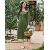 imageEkouaer Long Sleeve Nightgowns for Women Long Sleepshirts Button Night Gowns Sleepwear Full Length Sleep Dress with PocketsArmy Green