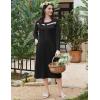 imageEkouaer Long Sleeve Nightgowns for Women Long Sleepshirts Button Night Gowns Sleepwear Full Length Sleep Dress with PocketsBlack