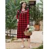 imageEkouaer Long Sleeve Nightgowns for Women Long Sleepshirts Button Night Gowns Sleepwear Full Length Sleep Dress with PocketsChristmas Plaid