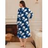 imageEkouaer Long Sleeve Nightgowns for Women Long Sleepshirts Button Night Gowns Sleepwear Full Length Sleep Dress with PocketsFloral Navy Blue