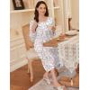 imageEkouaer Long Sleeve Nightgowns for Women Long Sleepshirts Button Night Gowns Sleepwear Full Length Sleep Dress with PocketsPink Flower