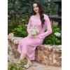 imageEkouaer Long Sleeve Nightgowns for Women Long Sleepshirts Button Night Gowns Sleepwear Full Length Sleep Dress with PocketsPink Flroal