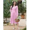 imageEkouaer Long Sleeve Nightgowns for Women Long Sleepshirts Button Night Gowns Sleepwear Full Length Sleep Dress with PocketsPink Flroal
