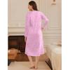 imageEkouaer Long Sleeve Nightgowns for Women Long Sleepshirts Button Night Gowns Sleepwear Full Length Sleep Dress with PocketsPink Flroal