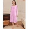 imageEkouaer Long Sleeve Nightgowns for Women Long Sleepshirts Button Night Gowns Sleepwear Full Length Sleep Dress with PocketsPink Flroal