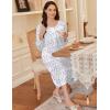 imageEkouaer Long Sleeve Nightgowns for Women Long Sleepshirts Button Night Gowns Sleepwear Full Length Sleep Dress with PocketsPurple Flower