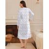 imageEkouaer Long Sleeve Nightgowns for Women Long Sleepshirts Button Night Gowns Sleepwear Full Length Sleep Dress with PocketsPurple Flower