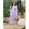 imageEkouaer Long Sleeve Nightgowns for Women Long Sleepshirts Button Night Gowns Sleepwear Full Length Sleep Dress with PocketsPurple Flroal