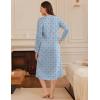 imageEkouaer Long Sleeve Nightgowns for Women Long Sleepshirts Button Night Gowns Sleepwear Full Length Sleep Dress with PocketsRed Flroal