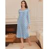 imageEkouaer Long Sleeve Nightgowns for Women Long Sleepshirts Button Night Gowns Sleepwear Full Length Sleep Dress with PocketsRed Flroal