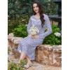 imageEkouaer Long Sleeve Nightgowns for Women Long Sleepshirts Button Night Gowns Sleepwear Full Length Sleep Dress with PocketsViolet Dot