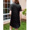 imageEkouaer Nightgowns for Women Button Down Sleepshirt Short Sleeve Nightshirt Boyfriend Pajamas V Neck Nightdress SXXXLBlack Pink Cherry