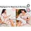 imageEkouaer Nightgowns for Women Button Down Sleepshirt Short Sleeve Nightshirt Boyfriend Pajamas V Neck Nightdress SXXXLTeddy  Cherry