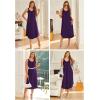 imageEkouaer Sleeveless Nightgowns for Women Long Night Gown Pleated Full Length Sleepwear Tank Sleep Dress Slit Dress S2XLDeep Purple