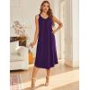 imageEkouaer Sleeveless Nightgowns for Women Long Night Gown Pleated Full Length Sleepwear Tank Sleep Dress Slit Dress S2XLDeep Purple