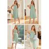 imageEkouaer Sleeveless Nightgowns for Women Long Night Gown Pleated Full Length Sleepwear Tank Sleep Dress Slit Dress S2XLLight Green