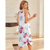 imageEkouaer Sleeveless Nightgowns for Women Long Night Gown Pleated Full Length Sleepwear Tank Sleep Dress Slit Dress S2XLPink Flowers