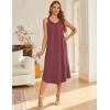 imageEkouaer Sleeveless Nightgowns for Women Long Night Gown Pleated Full Length Sleepwear Tank Sleep Dress Slit Dress S2XLPurple Red