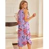 imageEkouaer Sleeveless Nightgowns for Women Long Night Gown Pleated Full Length Sleepwear Tank Sleep Dress Slit Dress S2XLWhite Flowers
