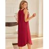 imageEkouaer Sleeveless Nightgowns for Women Long Night Gown Pleated Full Length Sleepwear Tank Sleep Dress Slit Dress S2XLWine Red