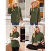 imageEkouaer Womens 3 Packs Maternity Shirts Long Sleeve Side Ruched Pregnancy Tee Workout Top Tunic Blouse Mama Clothes3pcs Black  Army Green  Grey