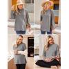 imageEkouaer Womens 3 Packs Maternity Shirts Long Sleeve Side Ruched Pregnancy Tee Workout Top Tunic Blouse Mama Clothes3pcs Black  Army Green  Grey