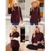 imageEkouaer Womens 3 Packs Maternity Shirts Long Sleeve Side Ruched Pregnancy Tee Workout Top Tunic Blouse Mama Clothes3pcs Black  Burgundy Red  Army Green