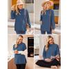 imageEkouaer Womens 3 Packs Maternity Shirts Long Sleeve Side Ruched Pregnancy Tee Workout Top Tunic Blouse Mama Clothes3pcs Black  White  Blue