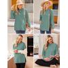 imageEkouaer Womens 3 Packs Maternity Shirts Long Sleeve Side Ruched Pregnancy Tee Workout Top Tunic Blouse Mama Clothes3pcs Black  White  Sage Green