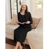 imageEkouaer Womens Long Sleeve Nightgown Long Sleepshirt Henley Nightgowns Full Length Sleep Dress with Pockets S3XLBlack