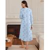 imageEkouaer Womens Long Sleeve Nightgown Long Sleepshirt Henley Nightgowns Full Length Sleep Dress with Pockets S3XLLight Blue Floral