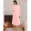 imageEkouaer Womens Long Sleeve Nightgown Long Sleepshirt Henley Nightgowns Full Length Sleep Dress with Pockets S3XLLight Pink