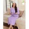 imageEkouaer Womens Long Sleeve Nightgown Long Sleepshirt Henley Nightgowns Full Length Sleep Dress with Pockets S3XLLight Purple