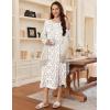 imageEkouaer Womens Long Sleeve Nightgown Long Sleepshirt Henley Nightgowns Full Length Sleep Dress with Pockets S3XLPink Flower