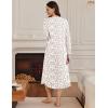 imageEkouaer Womens Long Sleeve Nightgown Long Sleepshirt Henley Nightgowns Full Length Sleep Dress with Pockets S3XLPink Flower