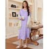 imageEkouaer Womens Long Sleeve Nightgown Long Sleepshirt Henley Nightgowns Full Length Sleep Dress with Pockets S3XLPurple Flower