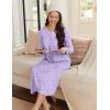 imageEkouaer Womens Long Sleeve Nightgown Long Sleepshirt Henley Nightgowns Full Length Sleep Dress with Pockets S3XLPurple Flower