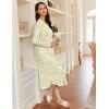 imageEkouaer Womens Long Sleeve Nightgown Long Sleepshirt Henley Nightgowns Full Length Sleep Dress with Pockets S3XLYellowe Leaf