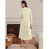 imageEkouaer Womens Long Sleeve Nightgown Long Sleepshirt Henley Nightgowns Full Length Sleep Dress with Pockets S3XLYellowe Leaf