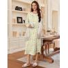 imageEkouaer Womens Long Sleeve Nightgown Long Sleepshirt Henley Nightgowns Full Length Sleep Dress with Pockets S3XLYellowe Leaf