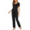 imageEkouaer Womens Nursing Pajamas Maternity Breastfeeding Pjs Sleepwear Layer Soft Postpartum Lounge Set Pregnancy ClothesB Black