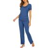 imageEkouaer Womens Nursing Pajamas Maternity Breastfeeding Pjs Sleepwear Layer Soft Postpartum Lounge Set Pregnancy ClothesB Blue