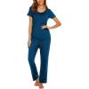 imageEkouaer Womens Nursing Pajamas Maternity Breastfeeding Pjs Sleepwear Layer Soft Postpartum Lounge Set Pregnancy ClothesB Dark Blue