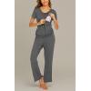 imageEkouaer Womens Nursing Pajamas Maternity Breastfeeding Pjs Sleepwear Layer Soft Postpartum Lounge Set Pregnancy ClothesB Dark Grey